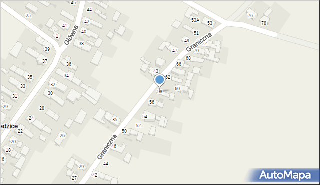 Racławiczki, Graniczna, 58, mapa Racławiczki