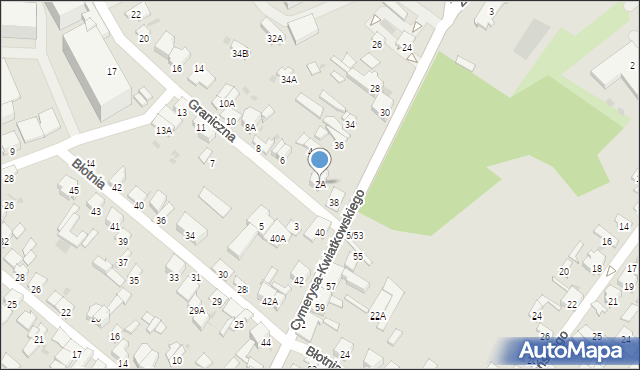 Radom, Graniczna, 2A, mapa Radomia
