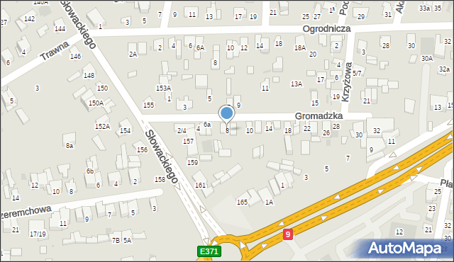 Radom, Gromadzka, 8, mapa Radomia