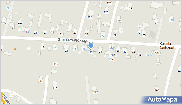 Radom, Grota-Roweckiego Stefana, gen., 22, mapa Radomia