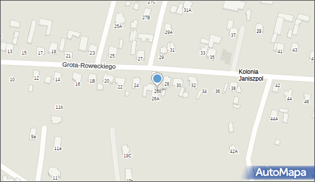 Radom, Grota-Roweckiego Stefana, gen., 26b, mapa Radomia