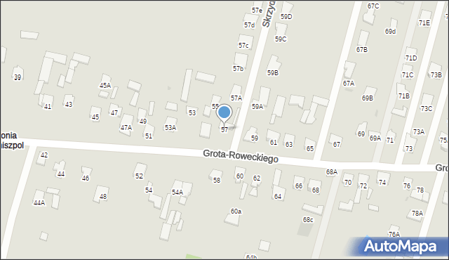 Radom, Grota-Roweckiego Stefana, gen., 57, mapa Radomia