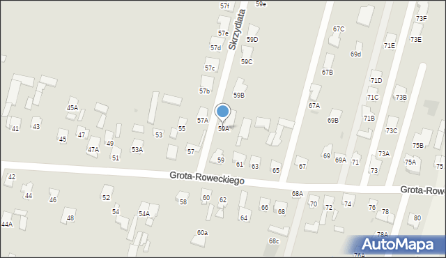 Radom, Grota-Roweckiego Stefana, gen., 59A, mapa Radomia