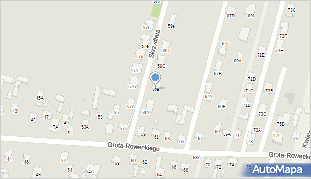 Radom, Grota-Roweckiego Stefana, gen., 59B, mapa Radomia