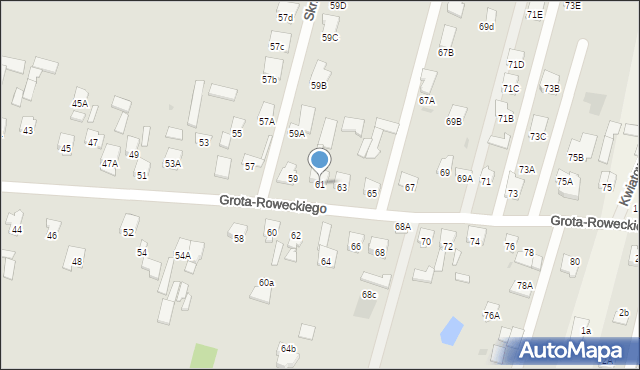 Radom, Grota-Roweckiego Stefana, gen., 61, mapa Radomia