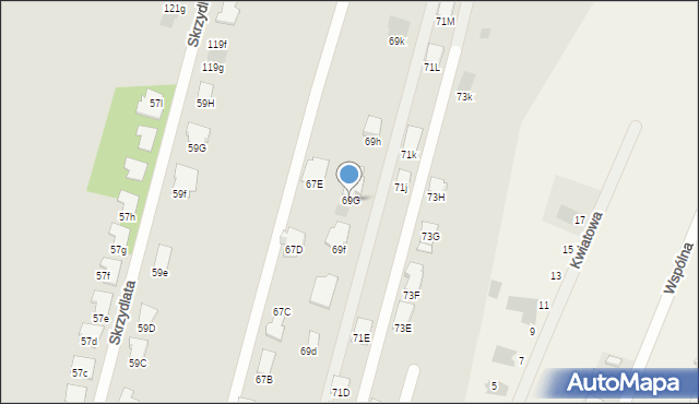 Radom, Grota-Roweckiego Stefana, gen., 69G, mapa Radomia