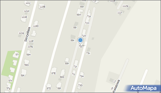 Radom, Grota-Roweckiego Stefana, gen., 71L, mapa Radomia