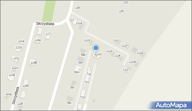 Radom, Grota-Roweckiego Stefana, gen., 71r, mapa Radomia