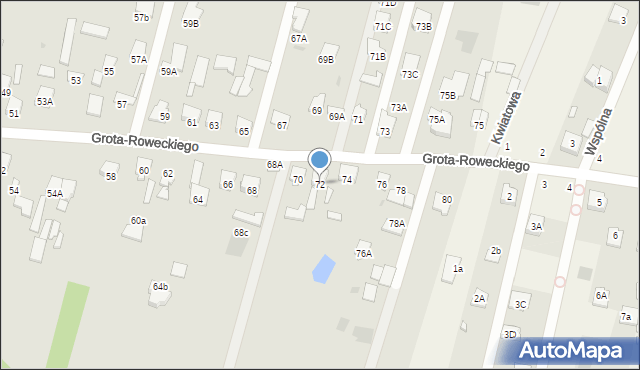 Radom, Grota-Roweckiego Stefana, gen., 72, mapa Radomia