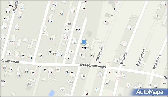 Radom, Grota-Roweckiego Stefana, gen., 75B, mapa Radomia