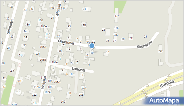 Radom, Gruntowa, 10, mapa Radomia