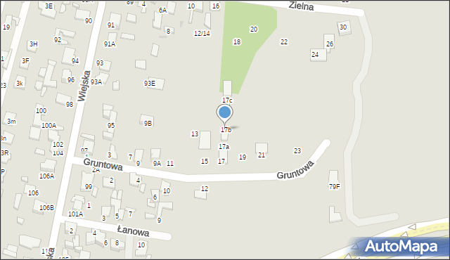 Radom, Gruntowa, 17b, mapa Radomia