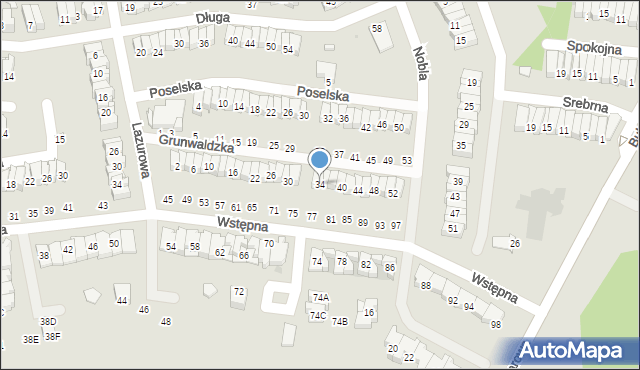 Radom, Grunwaldzka, 34, mapa Radomia