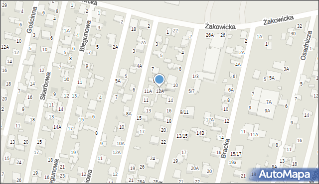 Radom, Grudniowa, 12A, mapa Radomia