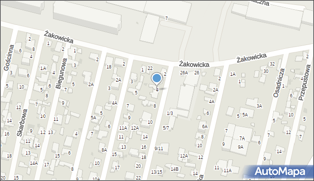 Radom, Grudniowa, 4, mapa Radomia
