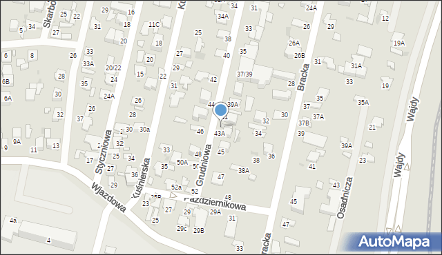 Radom, Grudniowa, 41a, mapa Radomia