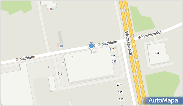 Radom, Grobickiego Aleksego, 3, mapa Radomia