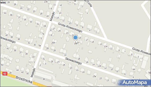 Radomsko, Grota-Roweckiego Stefana, gen., 19a, mapa Radomsko