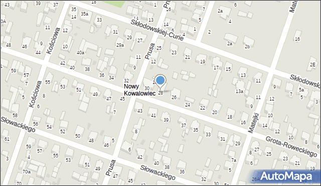 Radomsko, Grota-Roweckiego Stefana, gen., 28, mapa Radomsko