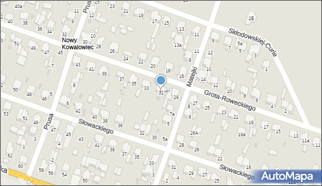 Radomsko, Grota-Roweckiego Stefana, gen., 31, mapa Radomsko