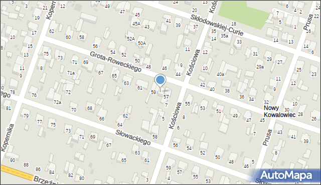 Radomsko, Grota-Roweckiego Stefana, gen., 59A, mapa Radomsko