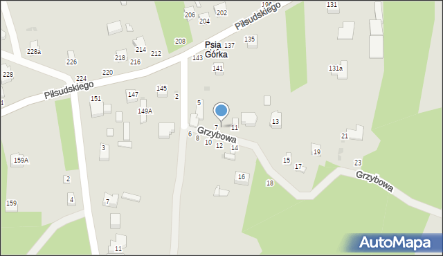 Radomsko, Grzybowa, 9, mapa Radomsko