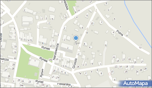 Radymno, Gruszki Brunona, 3, mapa Radymno