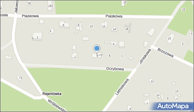 Radzymin, Grzybowa, 3, mapa Radzymin