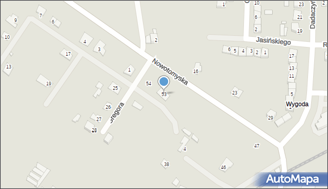 Rakoniewice, Gregora Józefa, ks., 53, mapa Rakoniewice