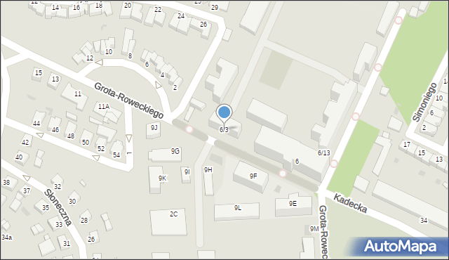 Rawicz, Grota-Roweckiego Stefana, gen., 6/3, mapa Rawicz