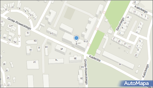 Rawicz, Grota-Roweckiego Stefana, gen., 6, mapa Rawicz