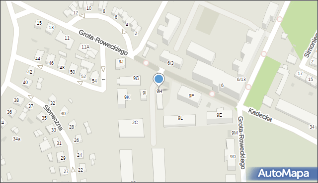 Rawicz, Grota-Roweckiego Stefana, gen., 9H, mapa Rawicz