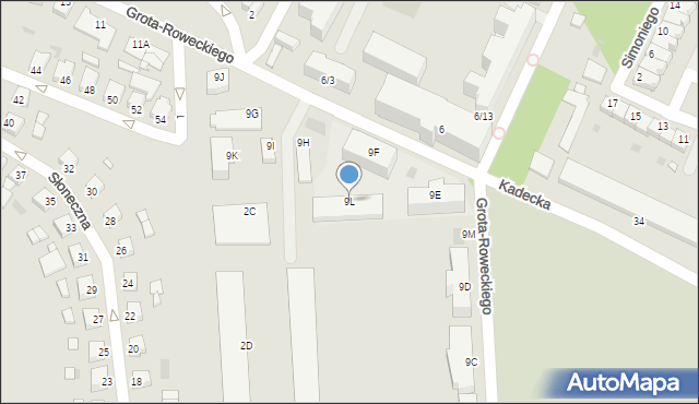 Rawicz, Grota-Roweckiego Stefana, gen., 9L, mapa Rawicz