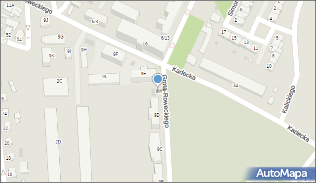 Rawicz, Grota-Roweckiego Stefana, gen., 9M, mapa Rawicz