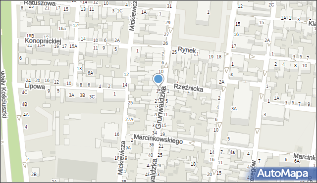 Rawicz, Grunwaldzka, 18, mapa Rawicz