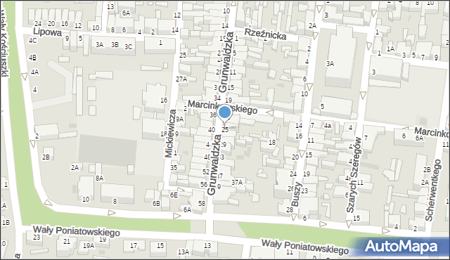 Rawicz, Grunwaldzka, 25, mapa Rawicz