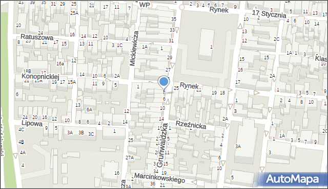 Rawicz, Grunwaldzka, 4, mapa Rawicz