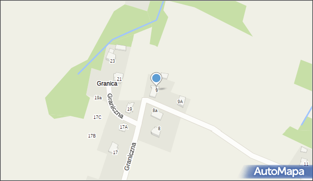 Roczyny, Graniczna, 9, mapa Roczyny