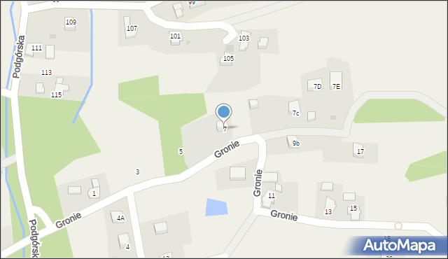 Roczyny, Gronie, 7, mapa Roczyny