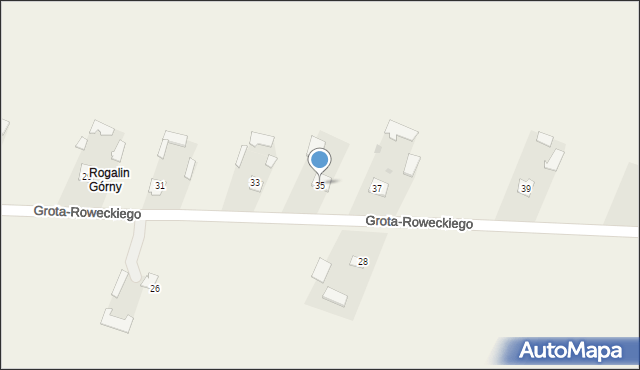 Rogalin, Grota-Roweckiego Stefana, gen., 35, mapa Rogalin