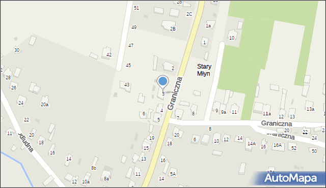 Rogów, Graniczna, 3, mapa Rogów