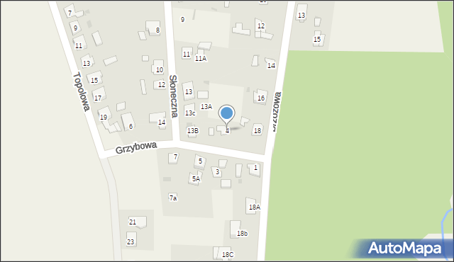 Rogowo, Grzybowa, 4, mapa Rogowo