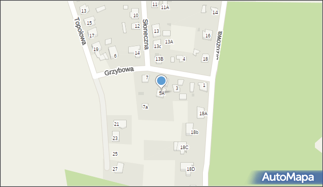 Rogowo, Grzybowa, 5A, mapa Rogowo