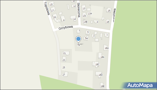 Rogowo, Grzybowa, 7a, mapa Rogowo