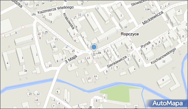 Ropczyce, Grunwaldzka, 11, mapa Ropczyce