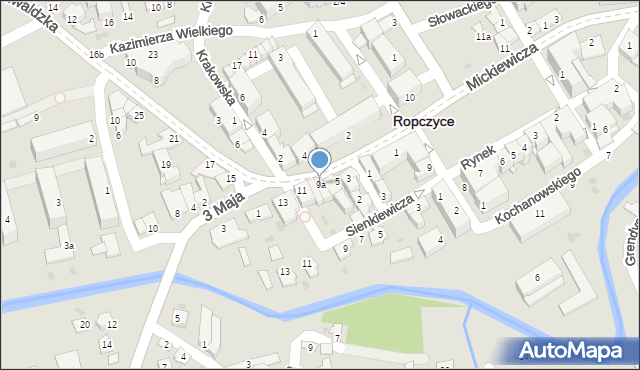 Ropczyce, Grunwaldzka, 9a, mapa Ropczyce