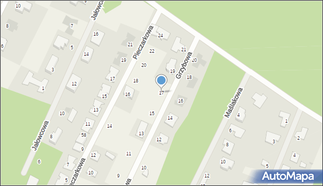 Rozgarty, Grzybowa, 17, mapa Rozgarty