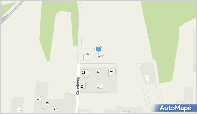 Ruda, Graniczna, 36, mapa Ruda