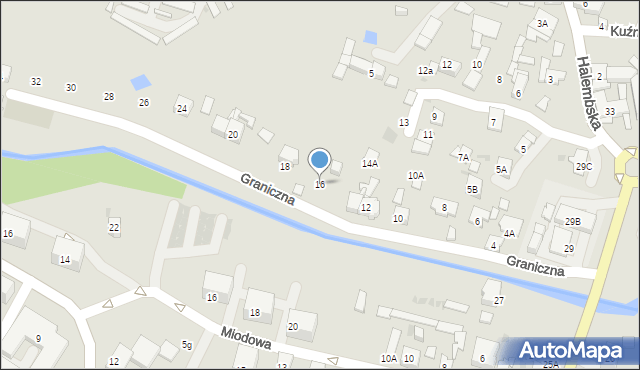 Ruda Śląska, Graniczna, 16, mapa Rudy Śląskiej