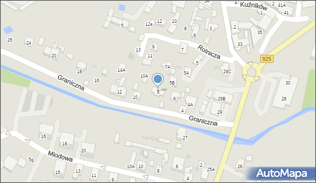 Ruda Śląska, Graniczna, 8, mapa Rudy Śląskiej